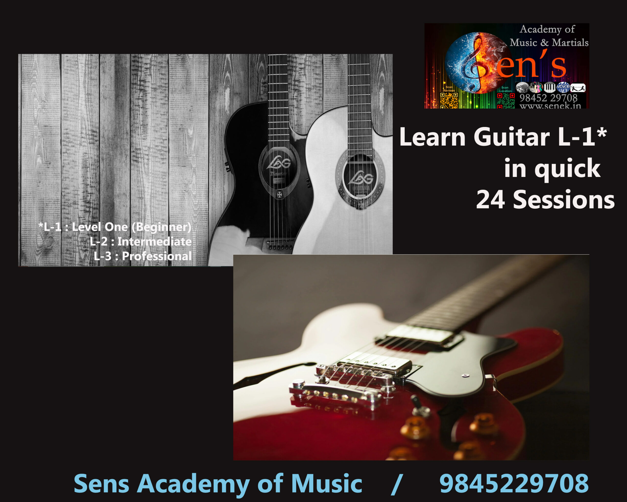 Learn Guitar in Mangalore at Sens Academy of Music Gandhi Nagar , Kavoor